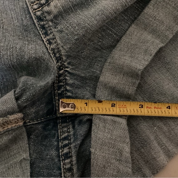 GAP Denim Short Cuffed Overalls in Soft Blue - Picture 6 of 6